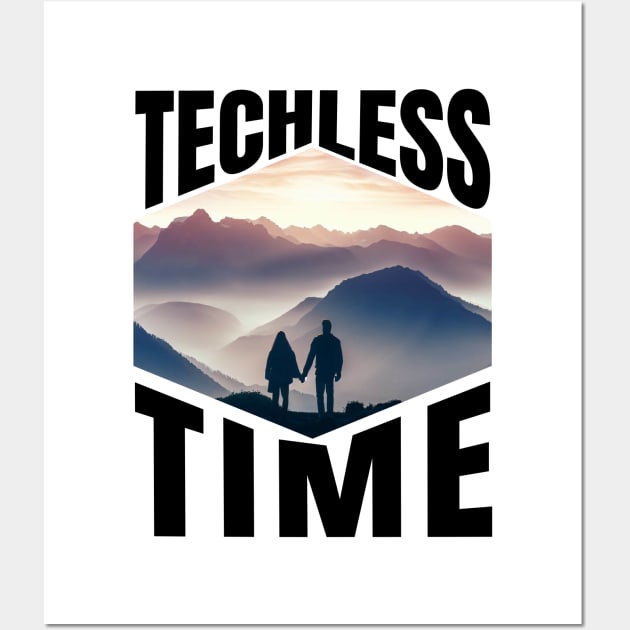 Techless Time Mountain Range Sunrise Couple Tee Wall Art by UnpluggedLife